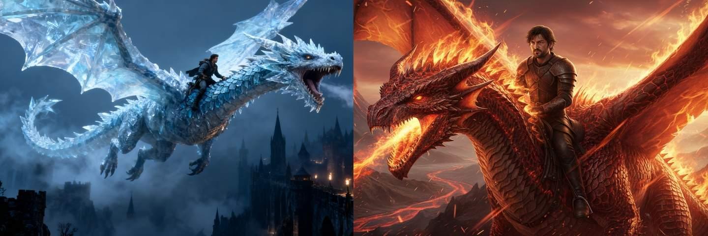 Example of riding a dragon effect