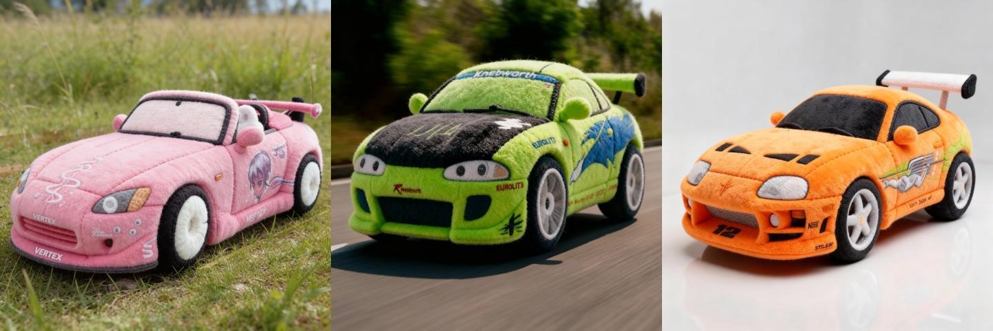 Example of fluffy toy car effect